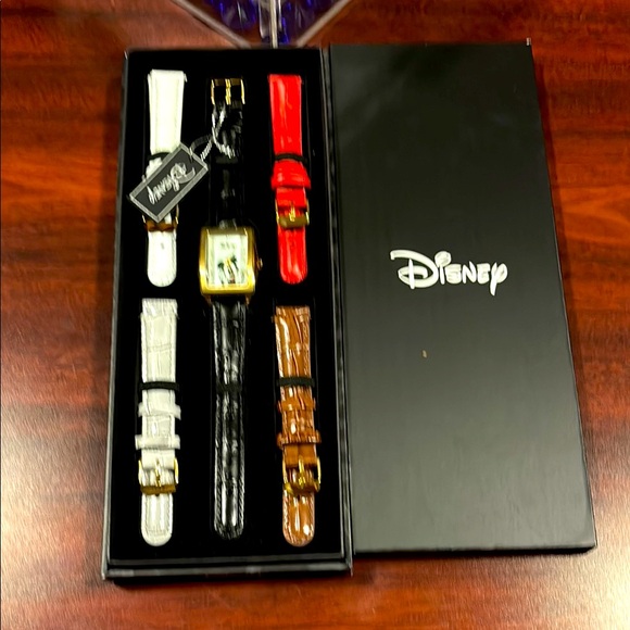 Disney Red and Black Watch Set with Interchangeable Straps